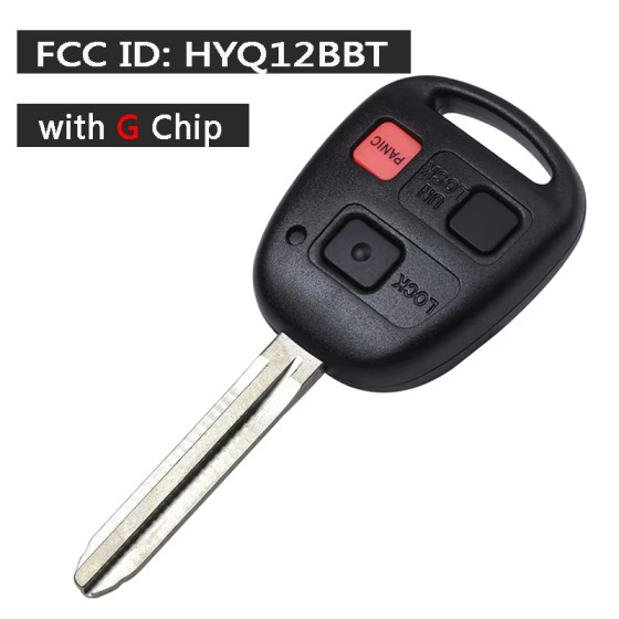 2010-2015 Toyota FJ Cruiser / 3-Button Remote Head / HYQ12BBT (G Chip) (AFTERMARKET)